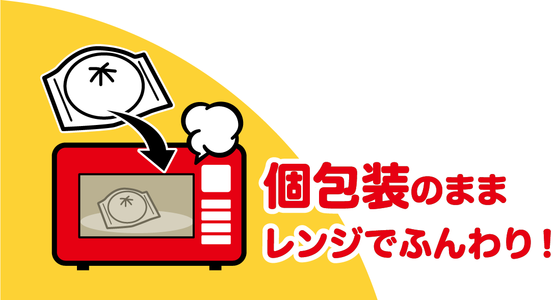 個包装のままレンジでふんわり!